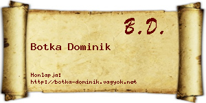 Botka Dominik névjegykártya